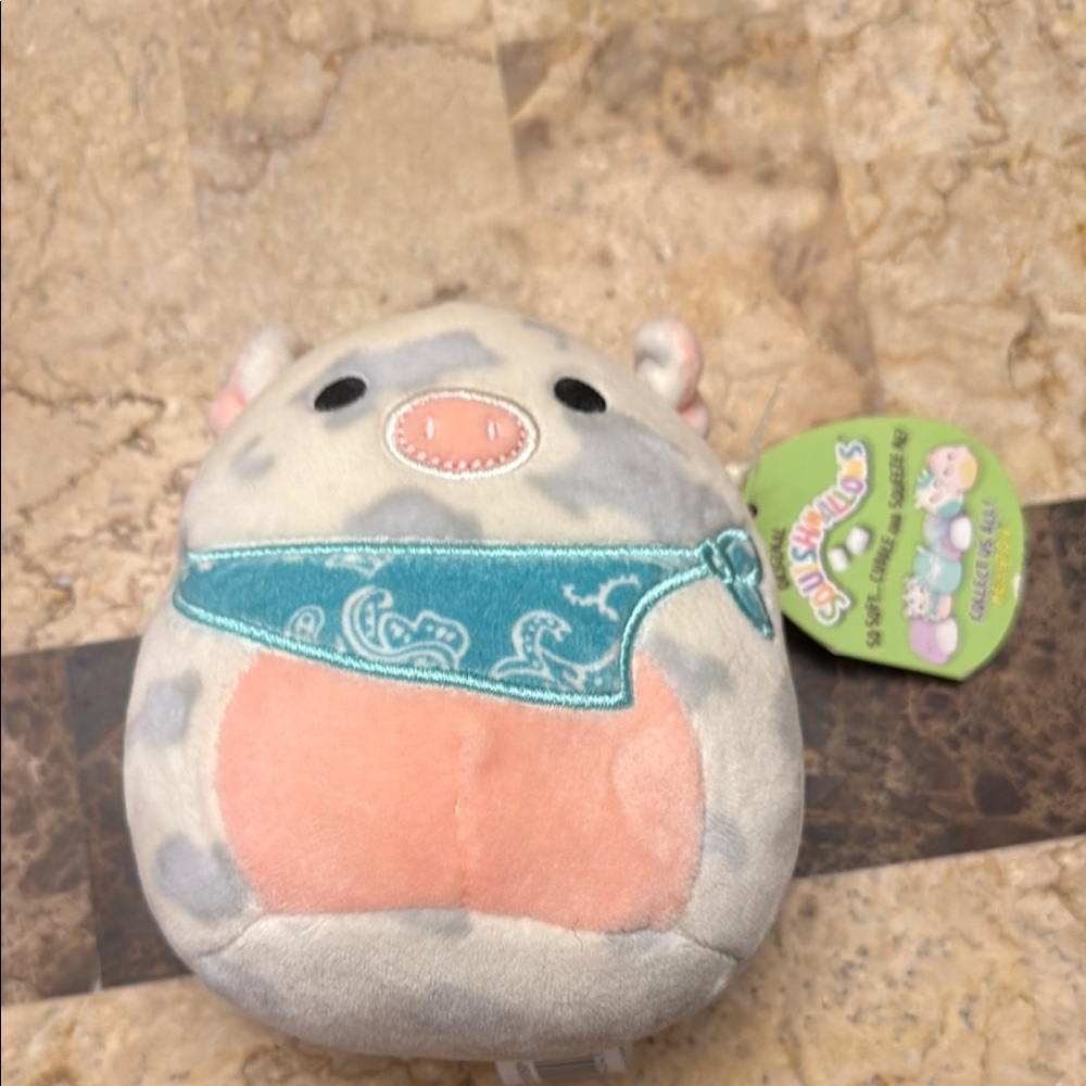 Squishmallows Pig Plush with Blue Bandana